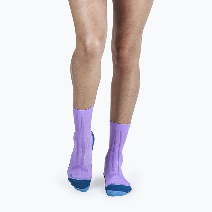 Γυναικείες κάλτσες τρεξίματος X-Socks Trailrun Discover Crew ορχιδέα/μπλε ηλιοβασίλεμα 3