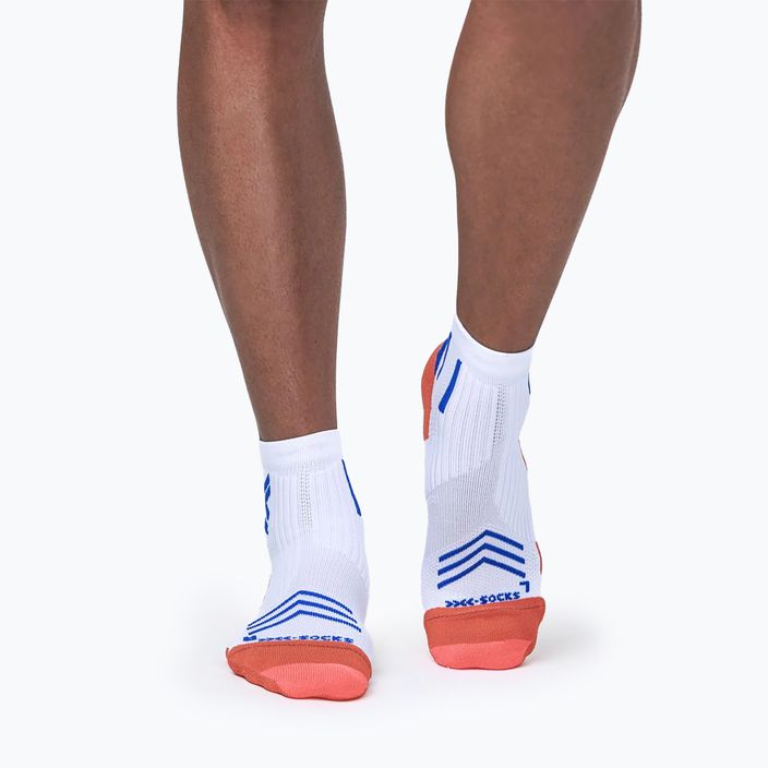 Ανδρικές κάλτσες τρεξίματος X-Socks Run Expert Ankle λευκές/πορτοκαλί/twyce blue 3