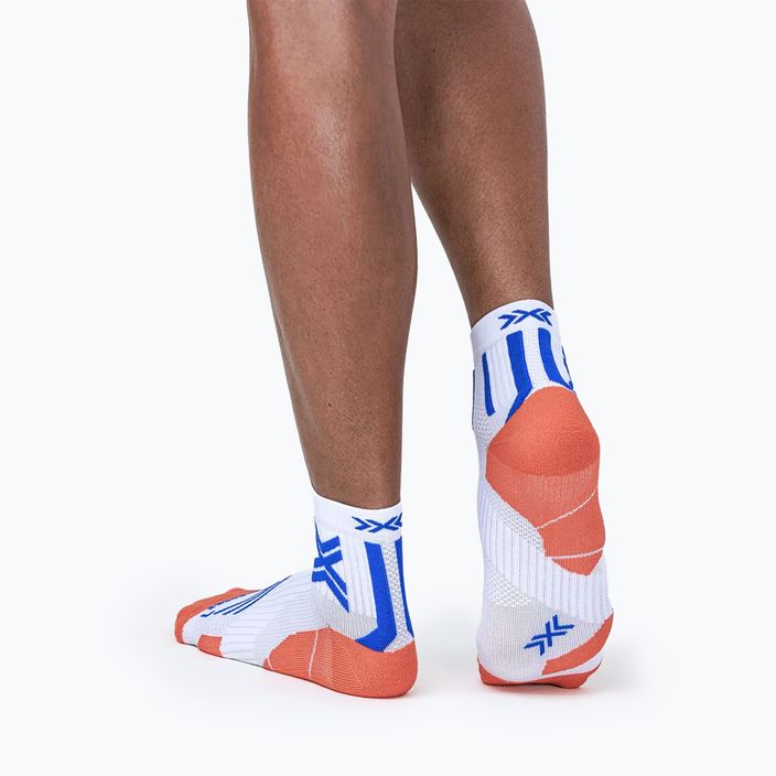 Ανδρικές κάλτσες τρεξίματος X-Socks Run Expert Ankle λευκές/πορτοκαλί/twyce blue 4