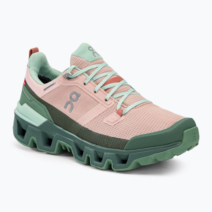 Γυναικείες μπότες πεζοπορίας On Cloudwander Αδιάβροχο ροζ-πράσινο 7398278