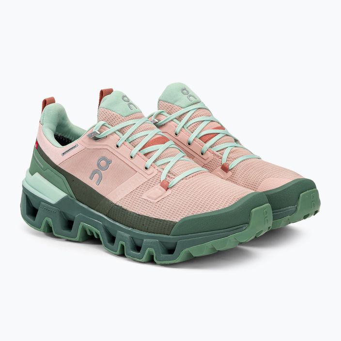 Γυναικείες μπότες πεζοπορίας On Cloudwander Αδιάβροχο ροζ-πράσινο 7398278 4