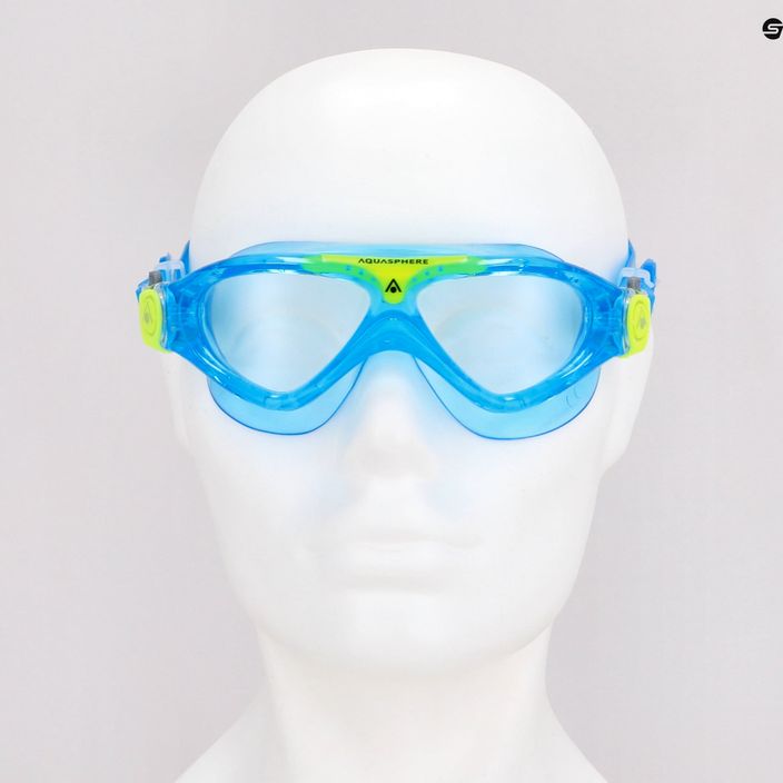 Aquasphere Vista τυρκουάζ/κίτρινη/διαφανής παιδική μάσκα κολύμβησης MS5084307LC 7
