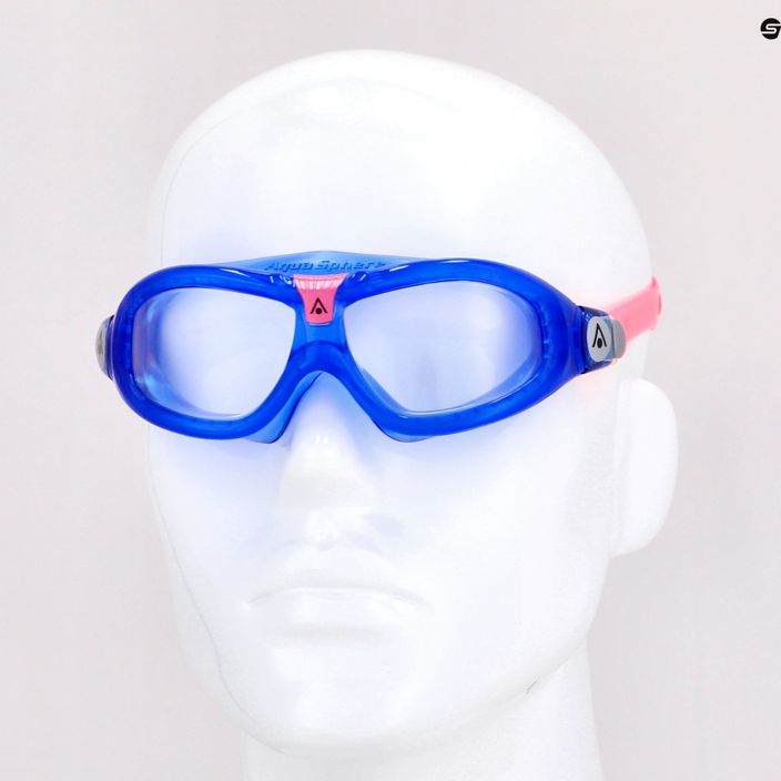 Παιδική μάσκα κολύμβησης Aquasphere Seal Kid 2 μπλε/ροζ/καθαρό MS5064002LC 7