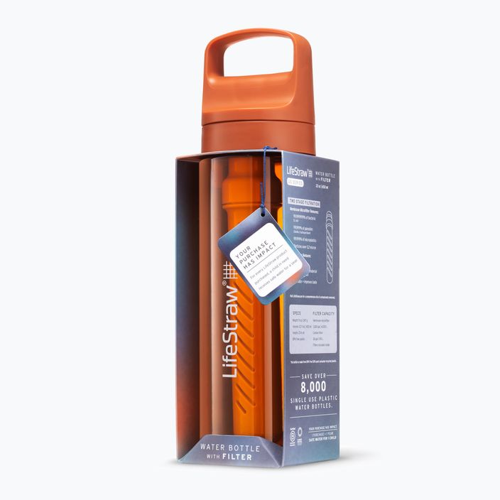 Μπουκάλι ταξιδιού Lifestraw Go 2.0 με φίλτρο 650 ml kyoto orange 4