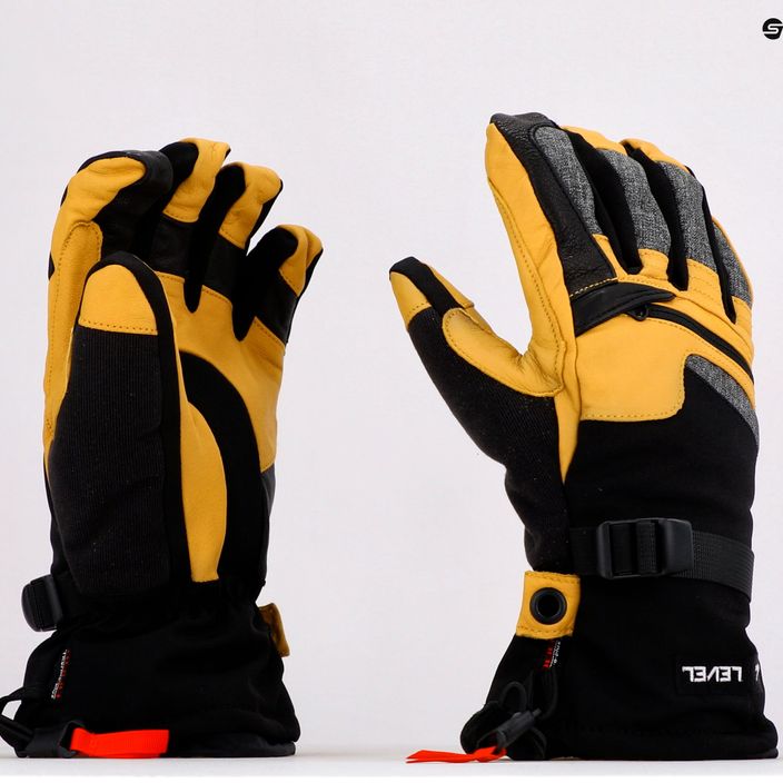 Ανδρικά δερμάτινα γάντια Snowboard Level Ranger Κίτρινο 2091 6