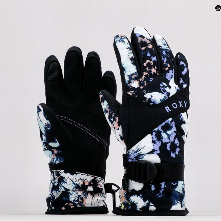 Παιδικά γάντια snowboard ROXY Jetty 2021 true black black flowers 6