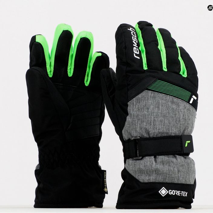 Reusch Flash Gore-Tex παιδικά γάντια σκι μαύρο/πράσινο 62/61/305 6