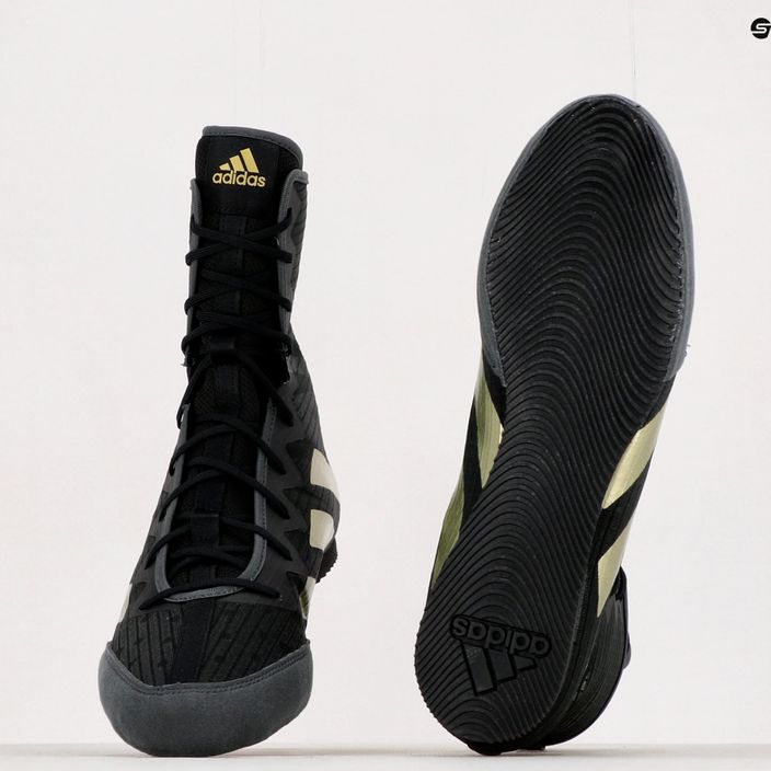 adidas Box Hog 4 παπούτσια πυγμαχίας μαύρο και χρυσό GZ6116 13