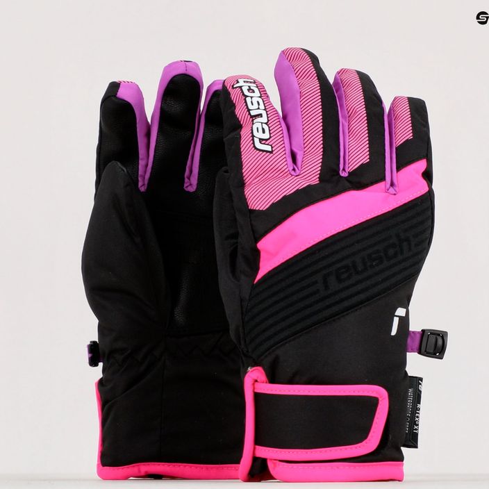 Reusch Duke R-Tex XT παιδικά γάντια σκι μαύρο-ροζ 7