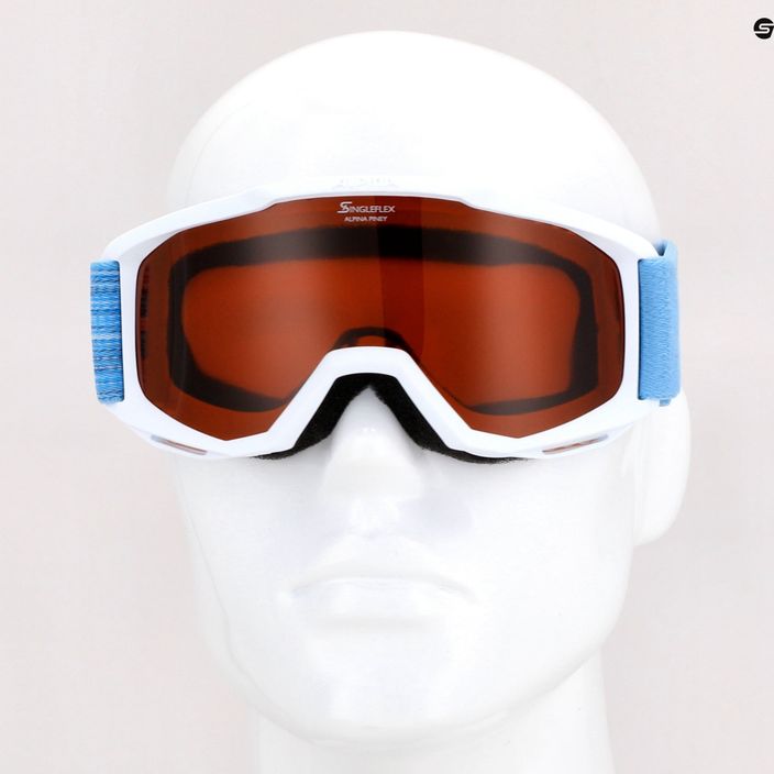 Παιδικά γυαλιά σκι Alpina Piney white/skyblue matt/orange 10