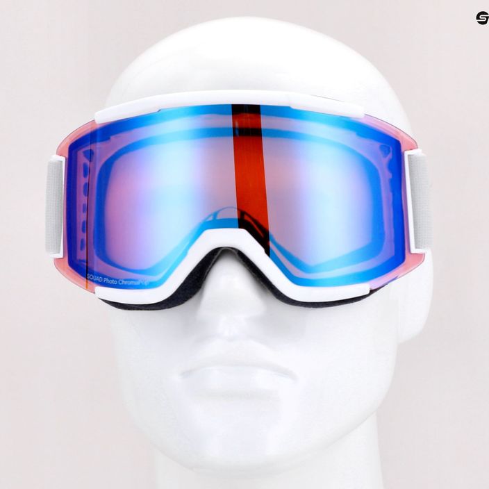 Smith Squad λευκά γυαλιά σκι με κόκκινο καθρέφτη, φωτοχρωμικό λευκό vapor/chromapop M00668 8