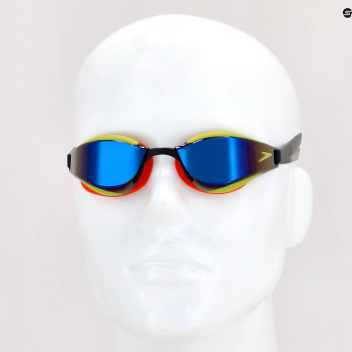Speedo Fastskin Hyper Elite Mirror Junior παιδικά γυαλιά κολύμβησης μαύρα/μαύρο/ατομικό ασβέστη/σαφίρ 68-12821G797 8