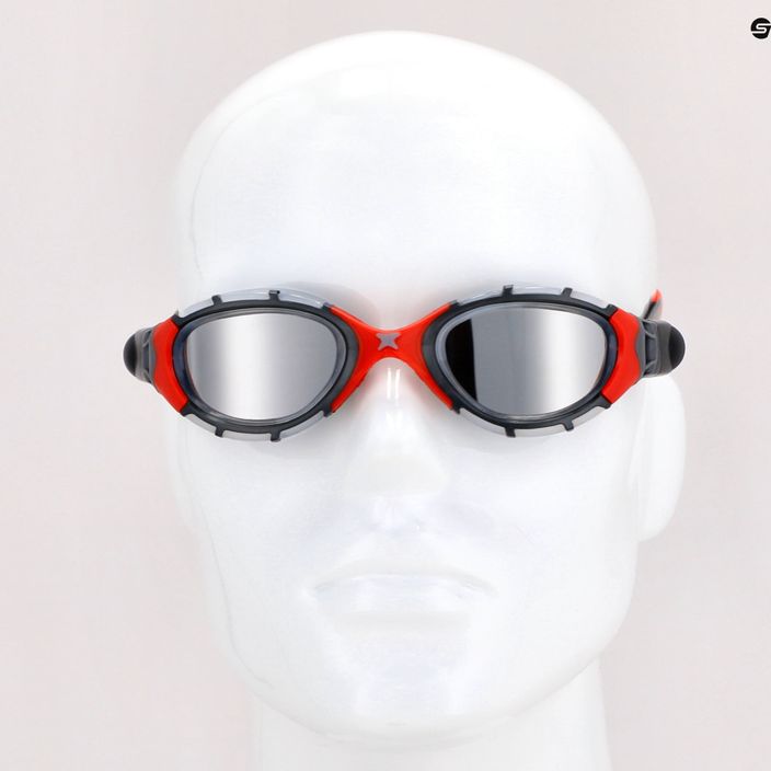 Zoggs Predator Flex Titanium διάφανα/κόκκινα/καθαρό καπνό γυαλιά κολύμβησης 461054 7