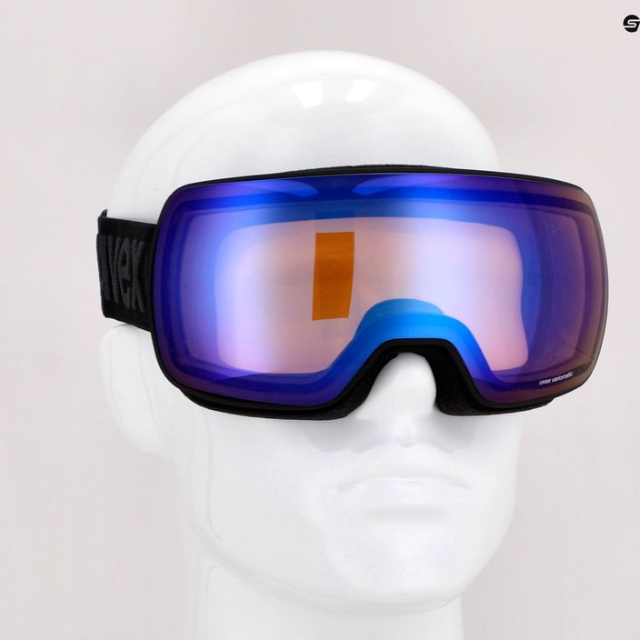 Γυαλιά σκι UVEX Compact V μαύρο ματ/μπλε καθρέφτης variomatic 55/0/142/20 7