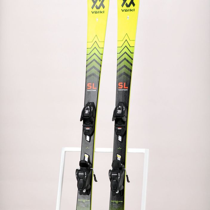 Παιδικό σκι κατάβασης Völkl Racetiger JR Pro+7.0 VMotion JR κίτρινο/μαύρο 122467/6262T1.VA 12
