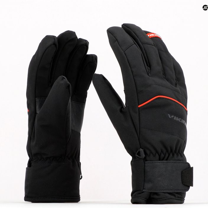 Ανδρικά γάντια σκι Viking Solven Μαύρο/κόκκινο 110/23/7558/34 9
