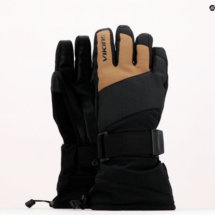Γυναικεία γάντια σκι Viking Eltoro μαύρο και μπεζ 161/24/4244 10