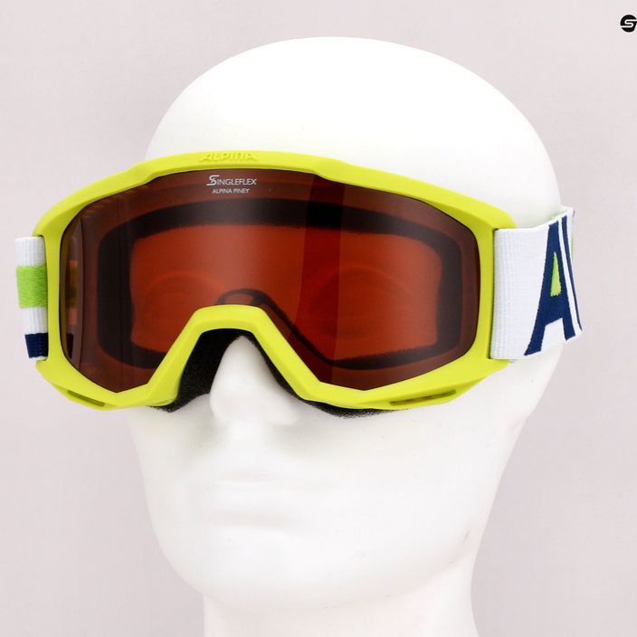 Παιδικά γυαλιά σκι Alpina Piney lime matt/orange 7