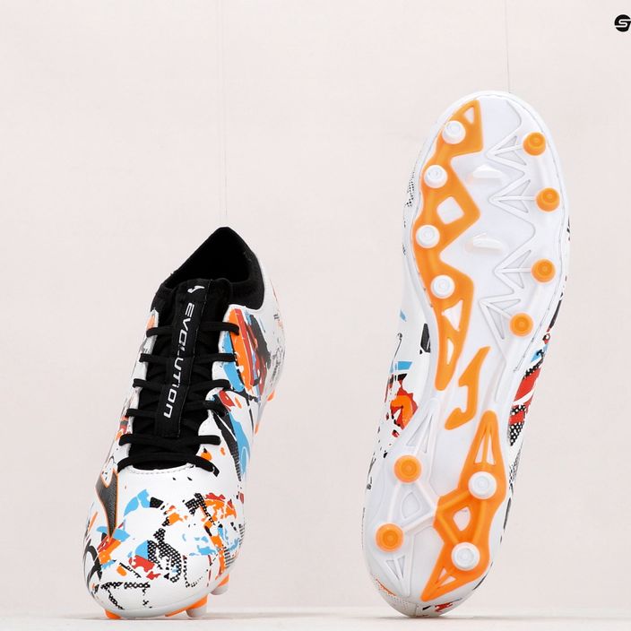 Joma Evolution FG ανδρικά ποδοσφαιρικά παπούτσια λευκό/μαύρο/πορτοκαλί 12