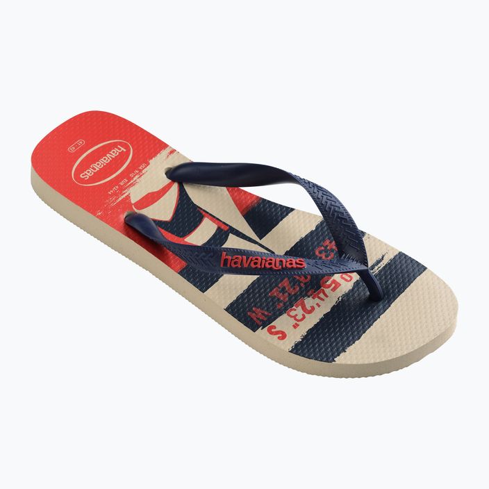 Havaianas Top Nautical σαγιονάρες μπεζ ψάθινες / ναυτικό μπλε / κόκκινο ρουμπινί 8