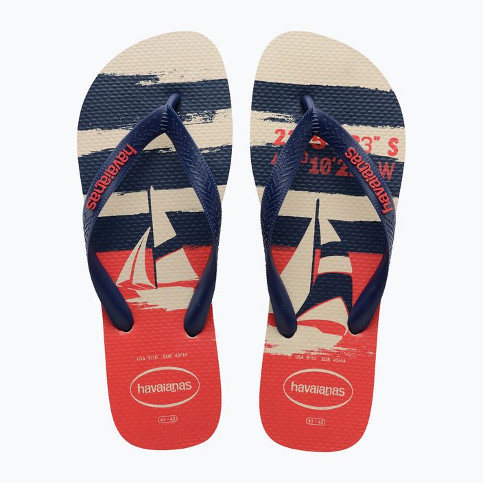 Havaianas Top Nautical σαγιονάρες μπεζ ψάθινες / ναυτικό μπλε / κόκκινο ρουμπινί 10