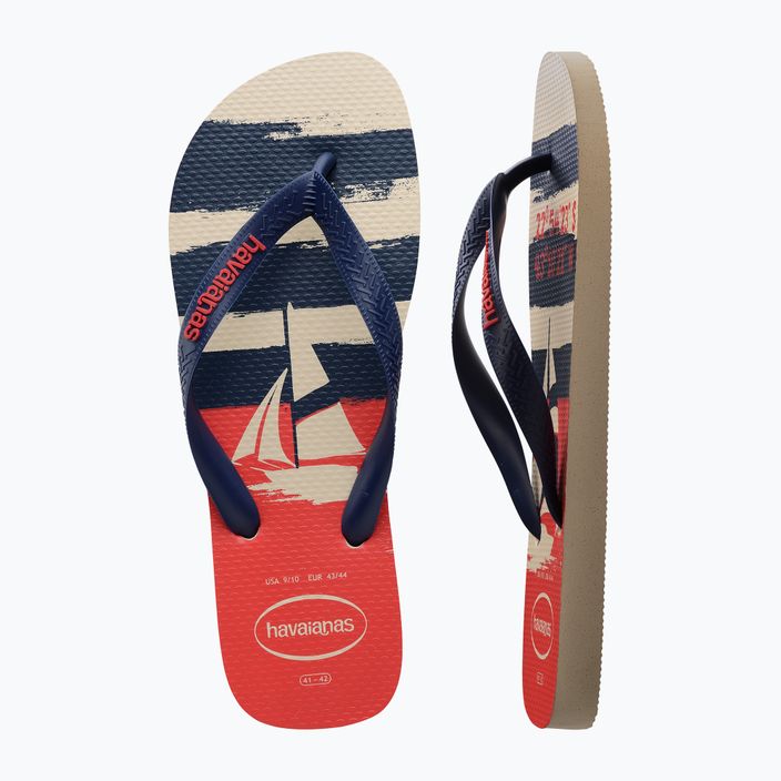 Havaianas Top Nautical σαγιονάρες μπεζ ψάθινες / ναυτικό μπλε / κόκκινο ρουμπινί 11