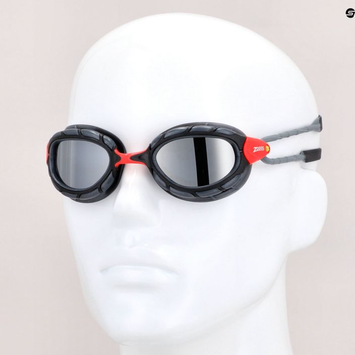 Zoggs Predator Titanium κόκκινο/γκρι/καθαρό καπνό γυαλιά κολύμβησης 461065 7