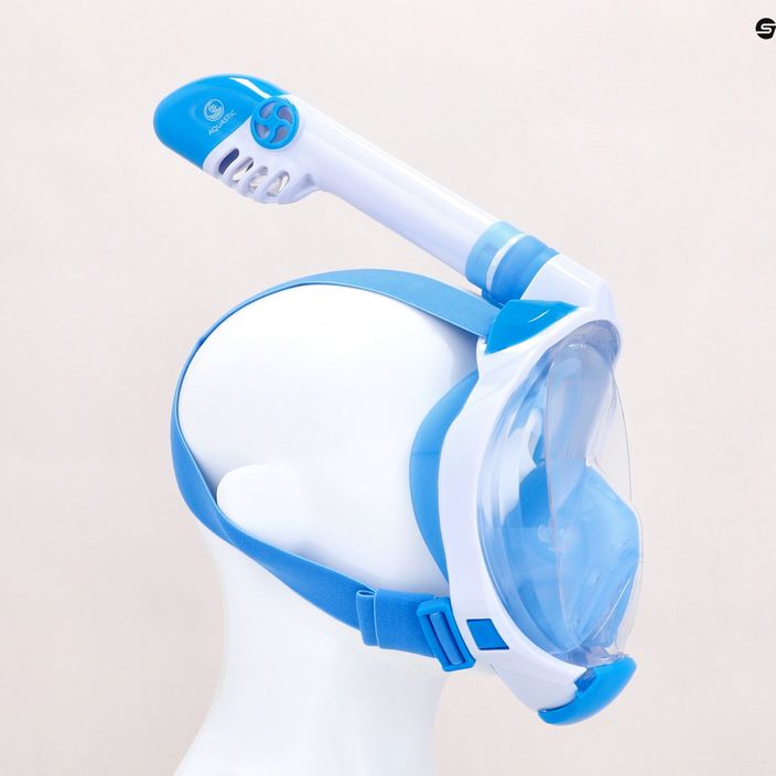 Παιδική μάσκα full face για κολύμπι με αναπνευστήρα AQUASTIC μπλε SMK-01N 11
