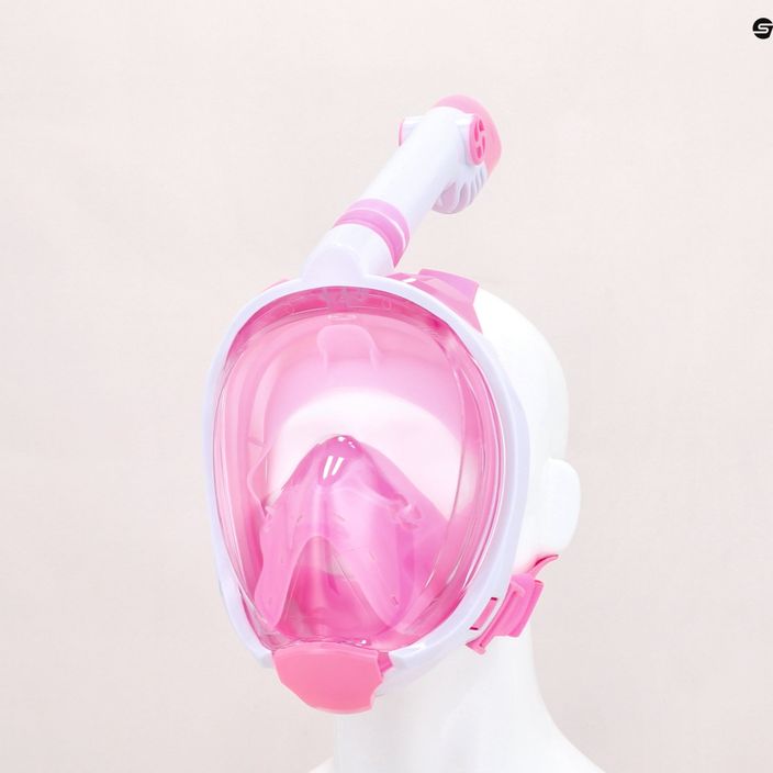 Παιδική μάσκα προσώπου για κολύμπι με αναπνευστήρα AQUASTIC ροζ SMK-01R 11