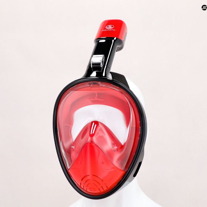 Μάσκα πλήρους προσώπου για κατάδυση με αναπνευστήρα AQUASTIC κόκκινη SMA-01SC 14