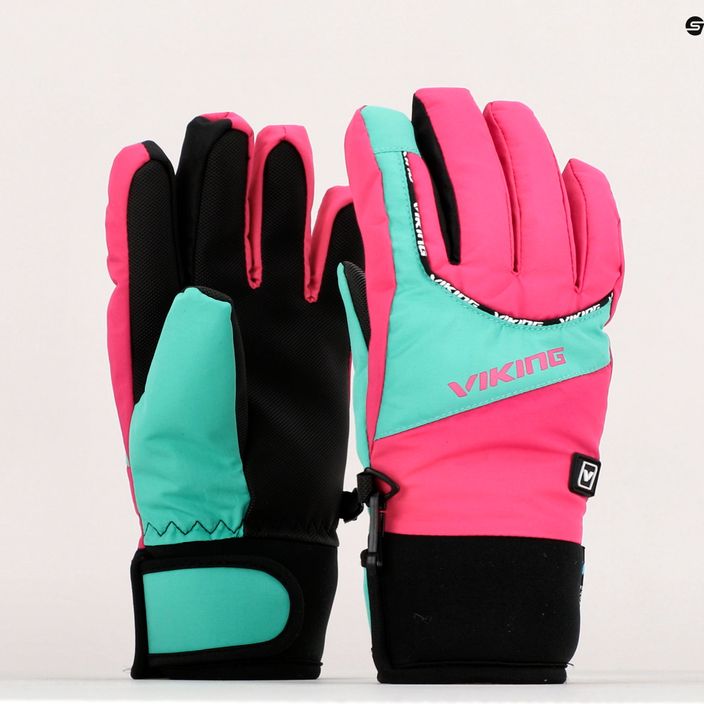 Παιδικά γάντια σκι Viking Fin ροζ 120/19/9753 8