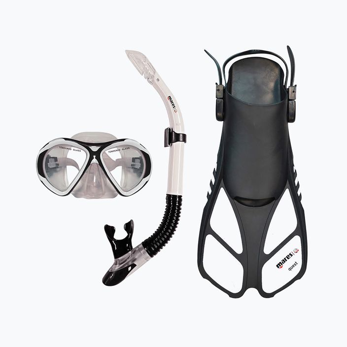 Mares ABC Quest Travel Dive Set μάσκα + αναπνευστήρας + πτερύγια λευκό και μαύρο 410797 11