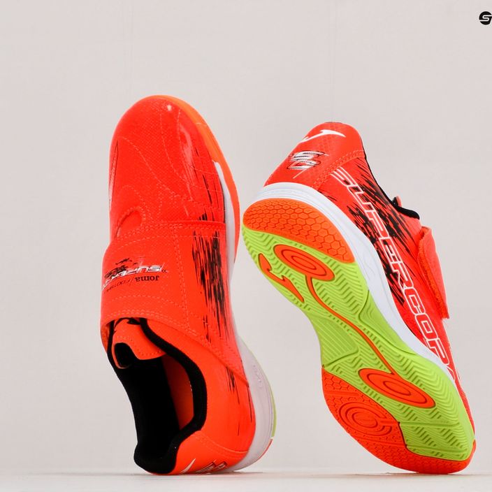 Joma Super Copa IN κοραλλί/πράσινο fluor παιδικά ποδοσφαιρικά παπούτσια 18
