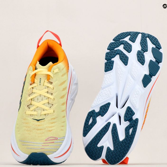 HOKA Bondi X ανδρικά παπούτσια για τρέξιμο λευκό και κίτρινο 1113512-WEPR 12