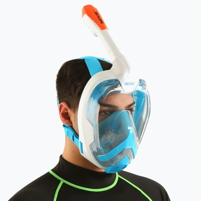 SEAC Magica λευκή/πορτοκαλί μάσκα πλήρους προσώπου για κολύμβηση με αναπνευστήρα 8