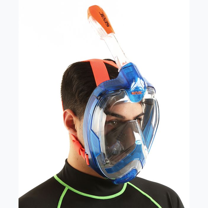SEAC Magica μπλε/πορτοκαλί μάσκα πλήρους προσώπου για κολύμβηση με αναπνευστήρα 8