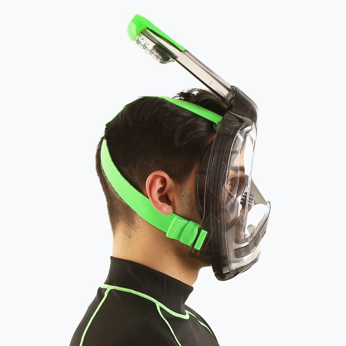 SEAC Magica γκρι διαφανής/πράσινη lime full face μάσκα για κατάδυση με αναπνευστήρα 9