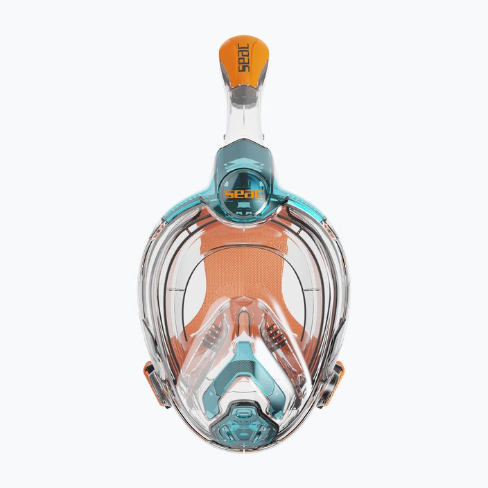 SEAC Libera acquamarine/πορτοκαλί παιδική μάσκα full face για κολύμβηση με αναπνευστήρα 2