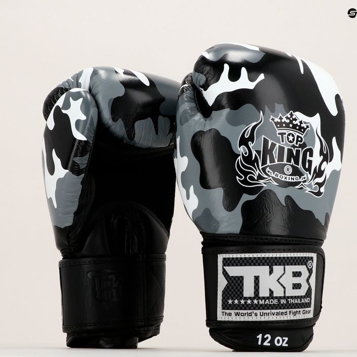 Top King Muay Thai Empower γκρι γάντια πυγμαχίας TKBGEM-03A-GY 7