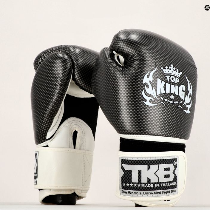 Top King Muay Thai Empower Air λευκά και ασημί γάντια πυγμαχίας TKBGEM-02A-WH 7