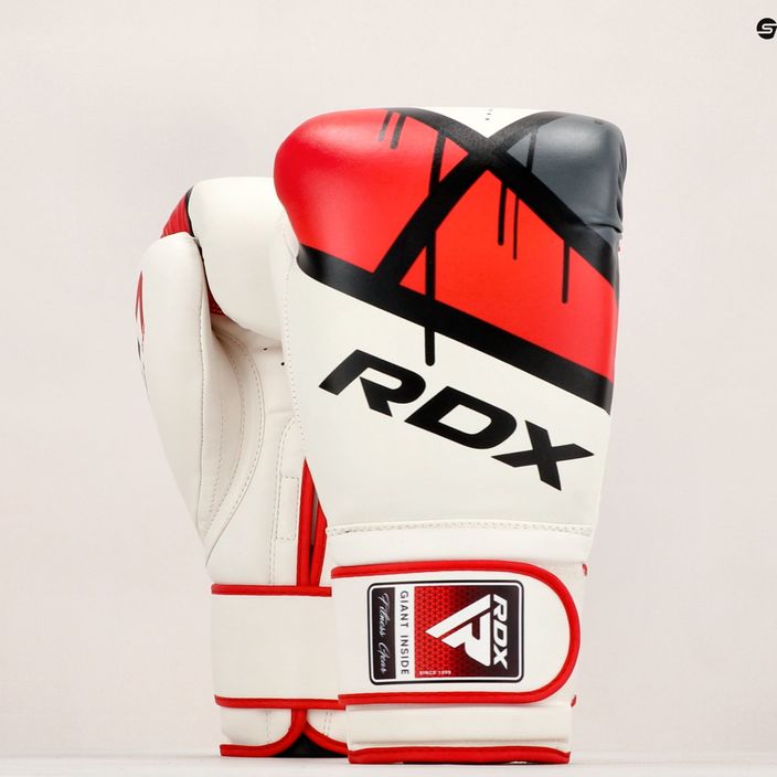 RDX γάντια πυγμαχίας κόκκινα και λευκά BGR-F7R 11