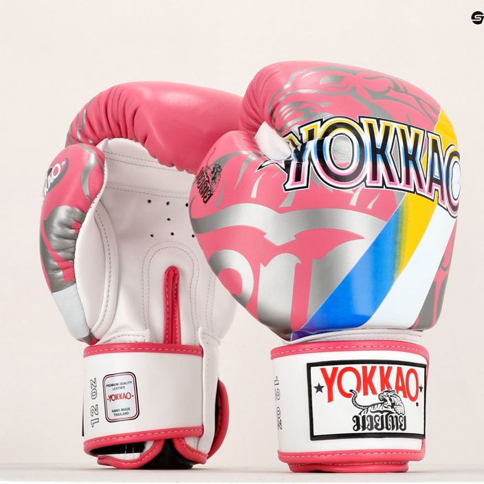 Γάντια πυγμαχίας YOKKAO 90'S ροζ BYGL-90-8 7