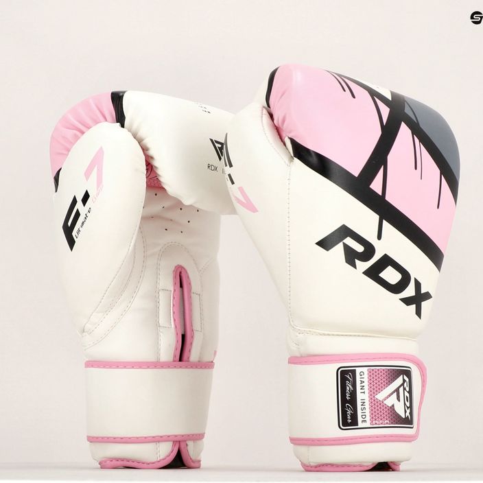 Γυναικεία γάντια πυγμαχίας RDX BGR-F7 λευκό και ροζ BGR-F7P 13