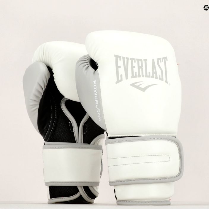 Everlast Powerlock Pu ανδρικά γάντια πυγμαχίας λευκά EV2200 7