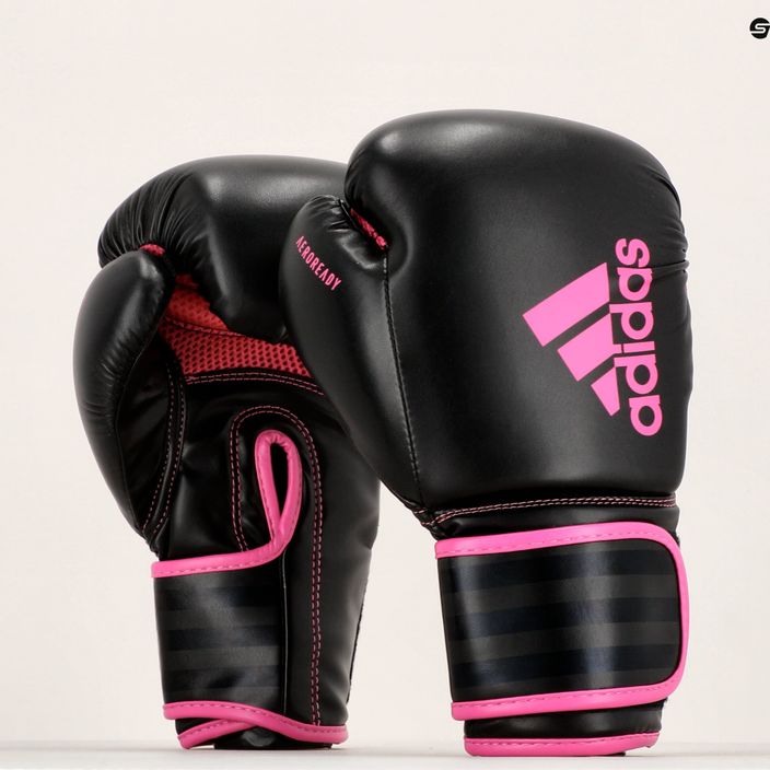 Γάντια πυγμαχίας adidas Hybrid 80 μαύρο/ροζ ADIH80 7