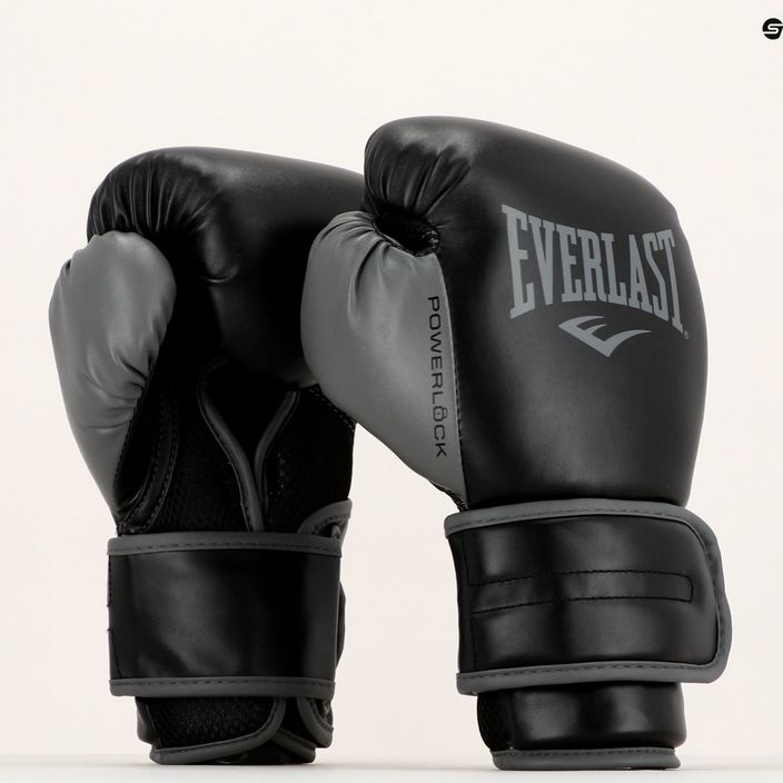 Everlast Powerlock PU ανδρικά γάντια πυγμαχίας μαύρα EV2200 7