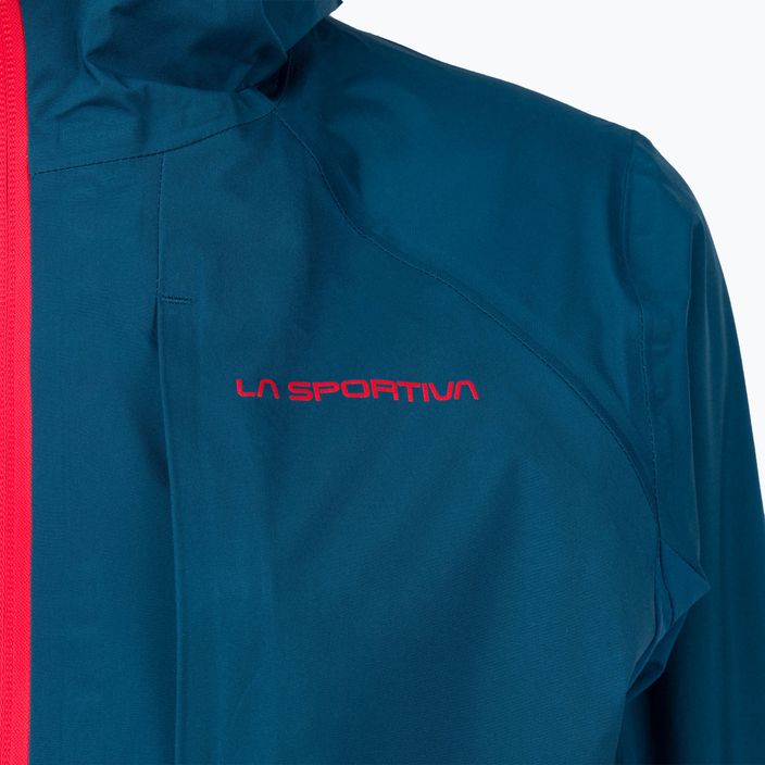 Γυναικείο μπουφάν βροχής La Sportiva Crizzle EVO Shell storm blue/cherry tomato membrane rain jacket 3