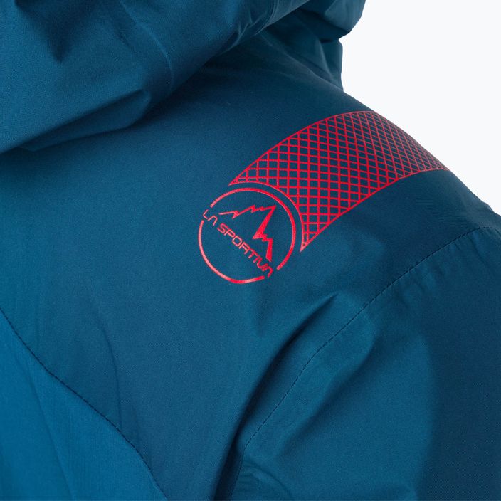 Γυναικείο μπουφάν βροχής La Sportiva Crizzle EVO Shell storm blue/cherry tomato membrane rain jacket 4