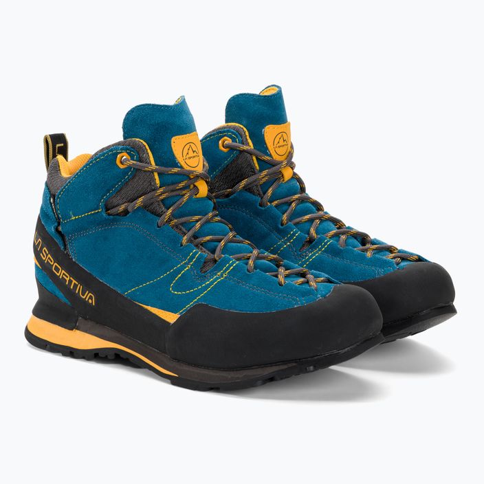 Ανδρικές μπότες πεζοπορίας La Sportiva Boulder X Mid μπλε/κίτρινο 4