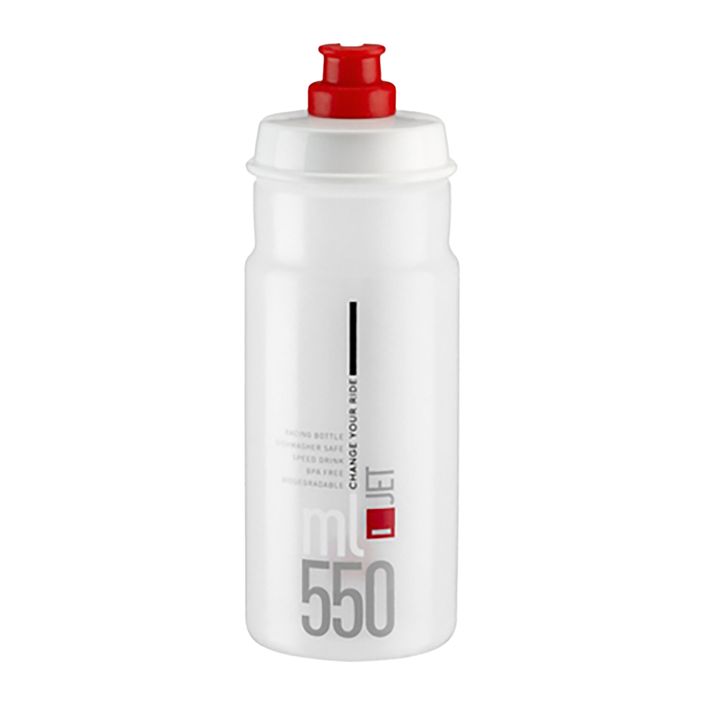 Elite Jet 550 ml μπουκάλι ποδηλάτου με διαφανές/κόκκινο λογότυπο 2